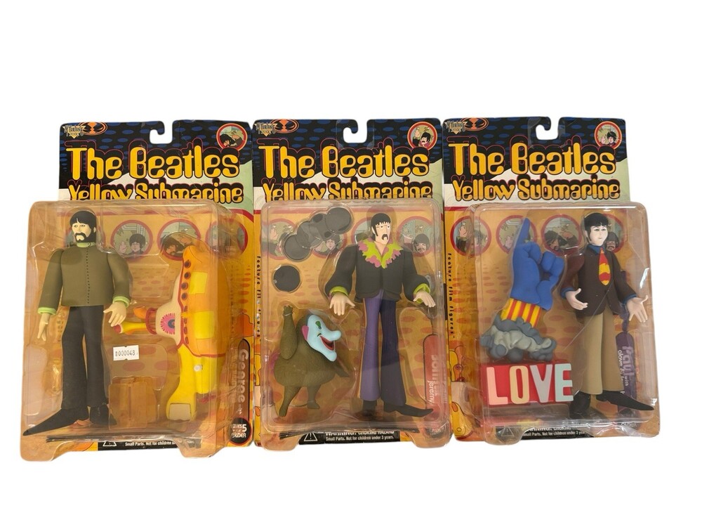 1999 McFarlane The Beatles Yellow Submarine Figures Lot of 3 NIB Card Wear